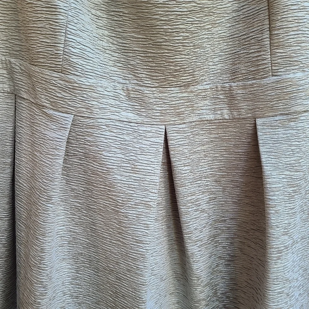 Heart Back Cutout Metallic Silver Dress, Size 26